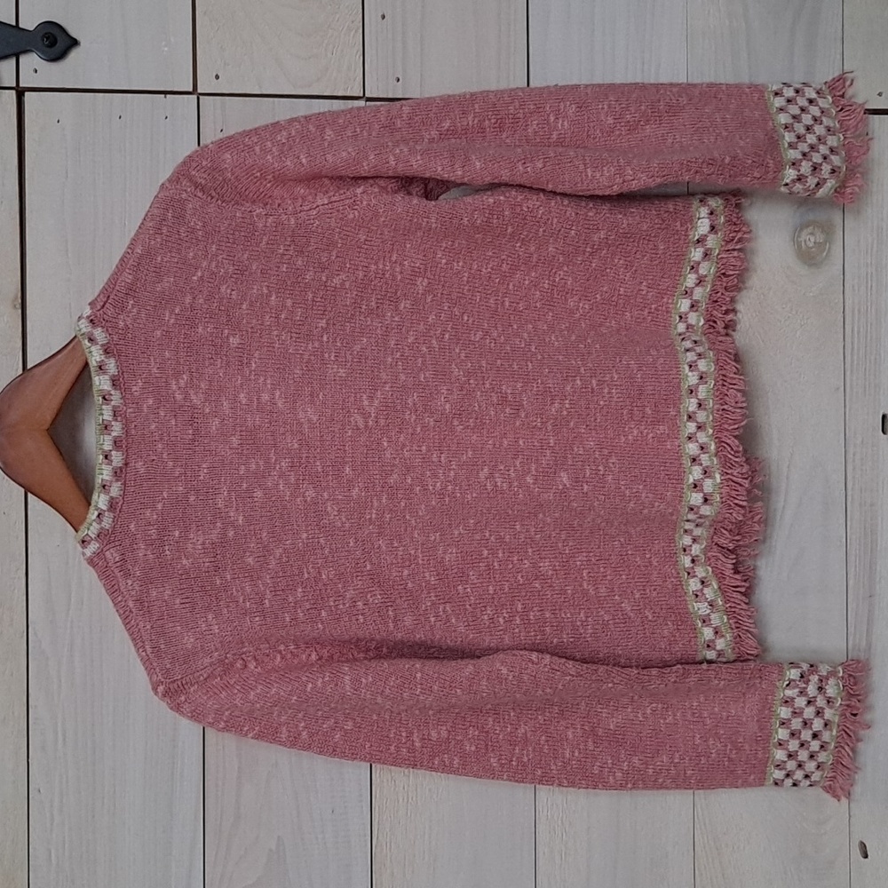 Icelandic Design Nordic Cardigan | Linen Blend | Women's Small | Color Pink - Picture 8 of 12